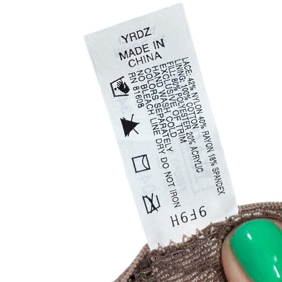 Natori Lace Teddy Bodysuit 34B New NWT Taupe Sheer Romantic Scalloped 90457 - Picture 7 of 7